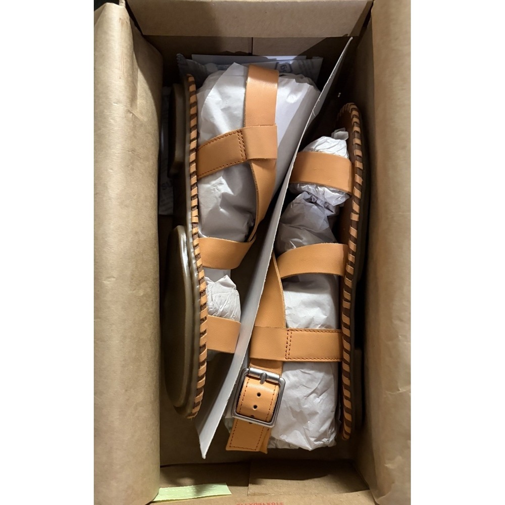 Lucky Brand Harris Leather Sandals Tangerine 6.5 New‎ - Picture 2 of 5